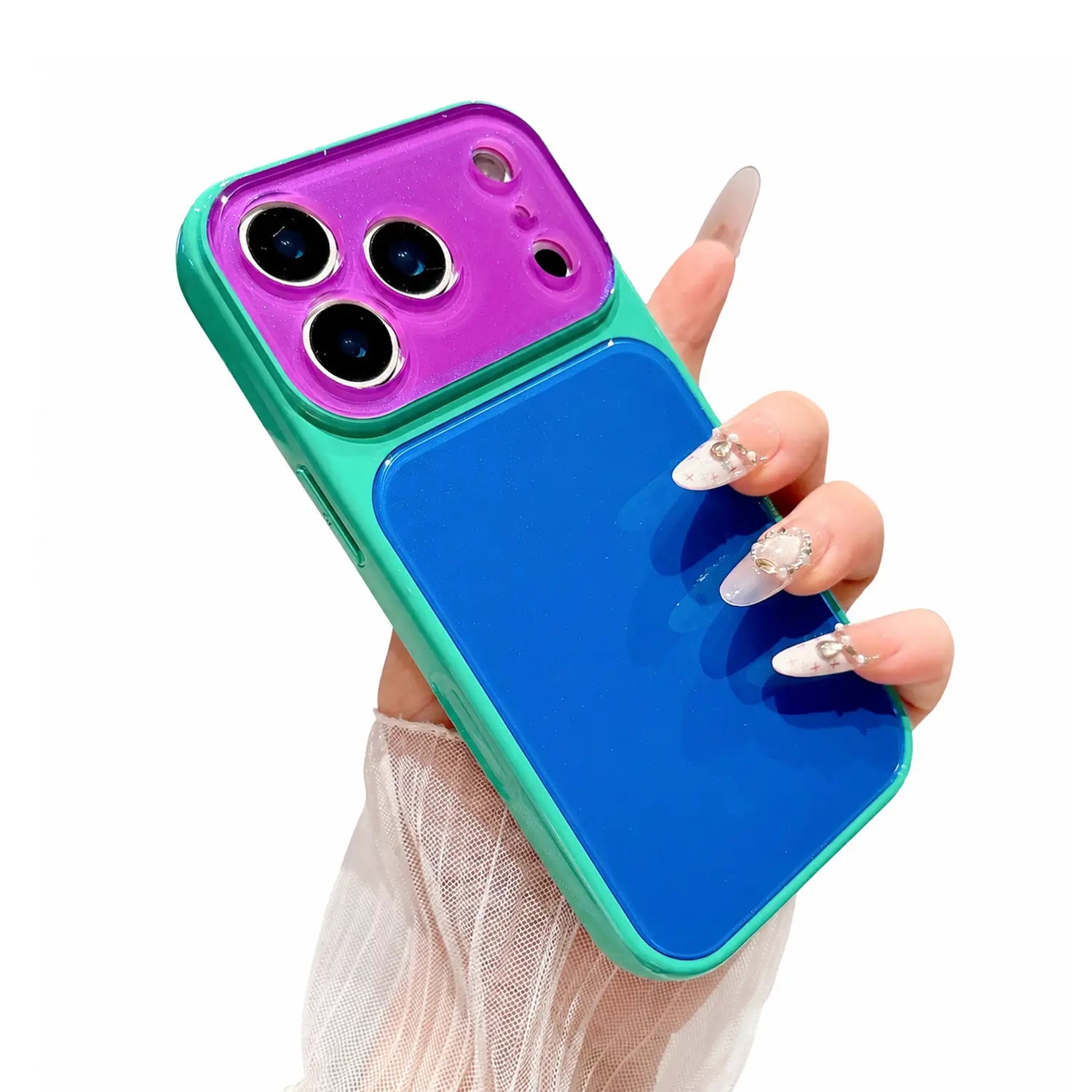 Candy Contrast Color Phone Case for Iphone 17 Pro Max 16 15 14,Colorful Dopamine Candy Full Lens Protection,Tpu+Pc Acrylic Shockproof Protection Phone Case
