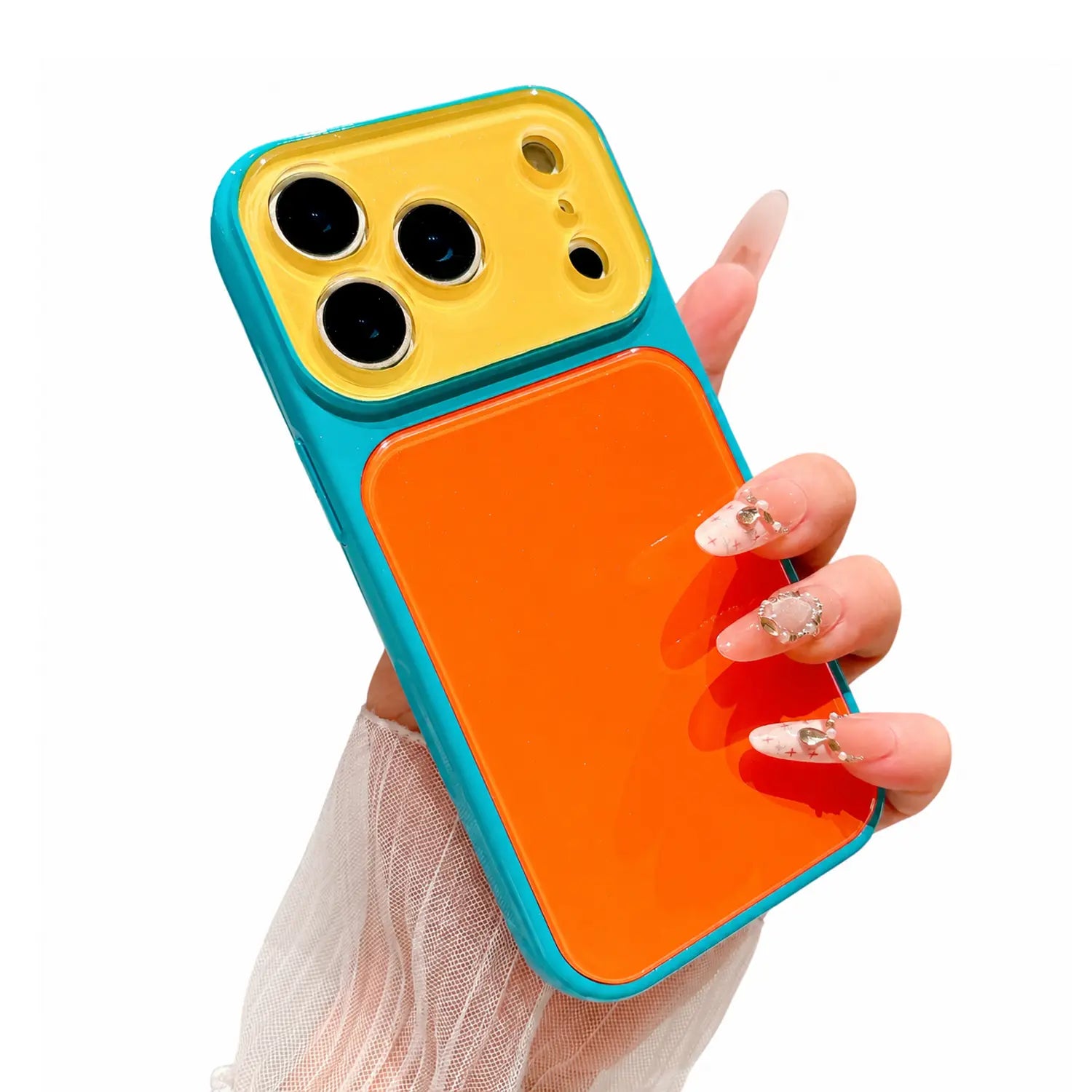Candy Contrast Color Phone Case for Iphone 17 Pro Max 16 15 14,Colorful Dopamine Candy Full Lens Protection,Tpu+Pc Acrylic Shockproof Protection Phone Case