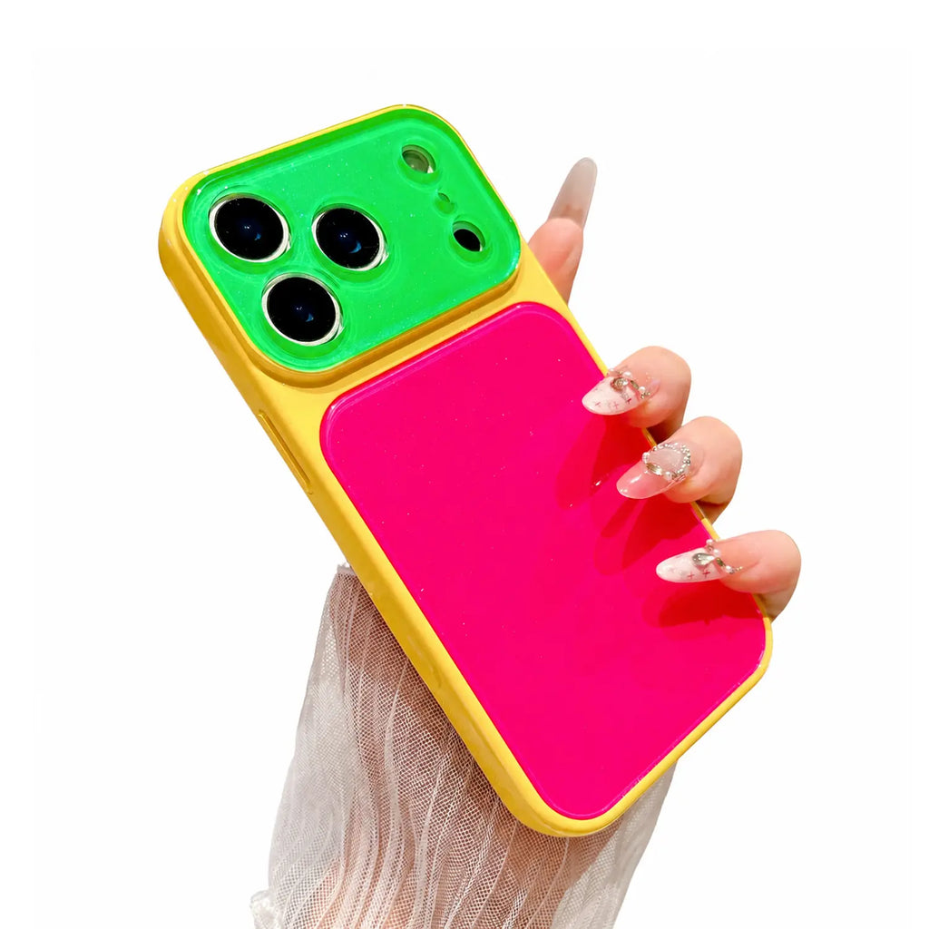 Candy Contrast Color Phone Case for Iphone 17 Pro Max 16 15 14,Colorful Dopamine Candy Full Lens Protection,Tpu+Pc Acrylic Shockproof Protection Phone Case